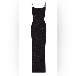 Skims Soft lounge slip dress - black with white stars. Size M